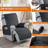 VANSOFY 100% Waterproof Recliner Chair Covers - Black / 22" - image 3