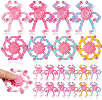 12PCS Transformable Fidget Spinners for Kids Adults - Pink