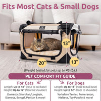 Cat & Dog Pet Carrier, Fits 2 Cats or Medium Dog Comfortably - Tan / Medium - image 3