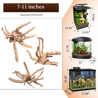 majoywoo Natural Driftwood for Aquarium Decor Fish Tank Decor Reptile - Spiderwood 7 to 11 Inch(Pack of 3) - image 2