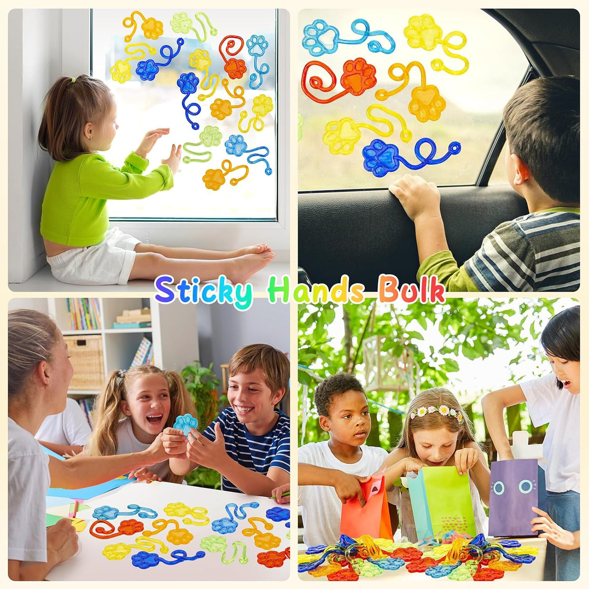30 Pcs Sticky Spider Web Sticky Hands for Kids Bulk Halloween Party - Dog Paw - image 4