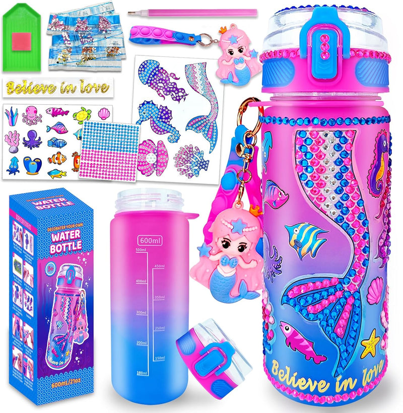 EDSPORTSHOUSE Decorate Your Own Water Bottle Kits for Girls Age - Mermaid