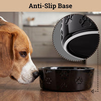 Ceramic Dog Bowl Set of 2 with Anti-Skid Base, 5.5"W x 2"H - Medium / Black - image 4