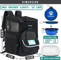 PetAmi Dog Backpack Carrier - Black / 12.5"L x 12.0"W x 16.5"H - image 2