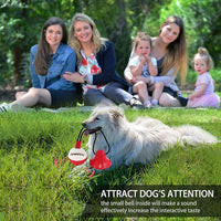 Dog Toys, Dog Chew Toys for Aggressive chewers,Rope with Suction Cup for Puppy Training Treats Teething for Boredom, Small Dog Puzzle Toy Treat Food Dispensing Ball (red)