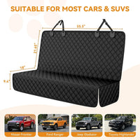 Waterproof Scratchproof Pet Bench Seat Covers for Cars, SUVs – Essentials for Dogs - black / X-Large-56"W - image 2