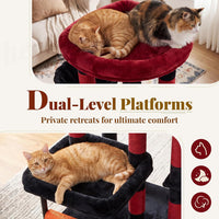 Hey-brother Cat Tree, Sturdy Tower with Sisal-Wrapped Columns - 68.5 inches / Black and Red - image 4