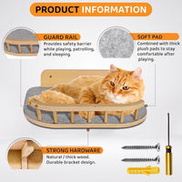 Cat Wall Shelves, Modern Cat Wall Furniture for Indoor Cats - Large / Natural Wood, 3 Steps + Perch - image 2