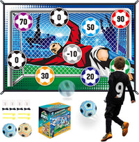 Anehono sticky soccer toss game set for kids with flannel target goal and sticky balls