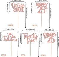 Rose gold glitter vintage 1946 cupcake toppers for an 80th birthday - view 23