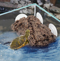 Turtle Basking Platform,Resin Bearded Dragon Basking Platform Reptile Habitat Cave Climbing Ramp - Platform / Brown