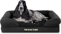 The Dog’s Bed, Medium Black Faux PL 30x23.5, Memory Foam, Pain Relief: Arthritis, Hip & Elbow Dysplasia, Post Surgery, Lameness, Supportive, Calming, Washable Cover, Veterinary Approved