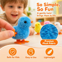 SAURAWAN plush wind-up chicken toys with fluffy bright feathers, 2-piece set - view 4
