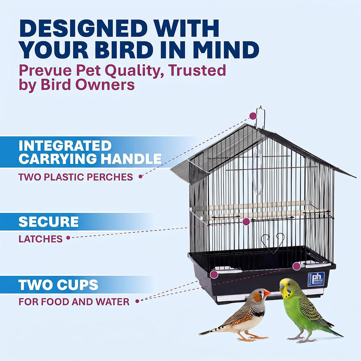 Prevue Pet Parakeet Manor Bird Cage with Handle Easy Storage - image 3