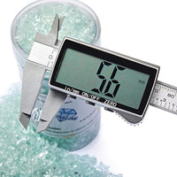 TWINKLING High Luster Fire Glass Gravel Stone Glitter,Broken Glass,Fire Gems Chips,Crushed Glass for Fire Pit Crafts Resin Art Aquarium Garden Decoration,3-6mm,1-Pound Jar (Aqua)