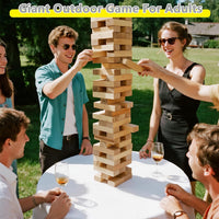 GOROCK Giant Tumbling Tower Game，57Pcs Wooden Block Stacking Game - L-Over 4.2 FT - image 2