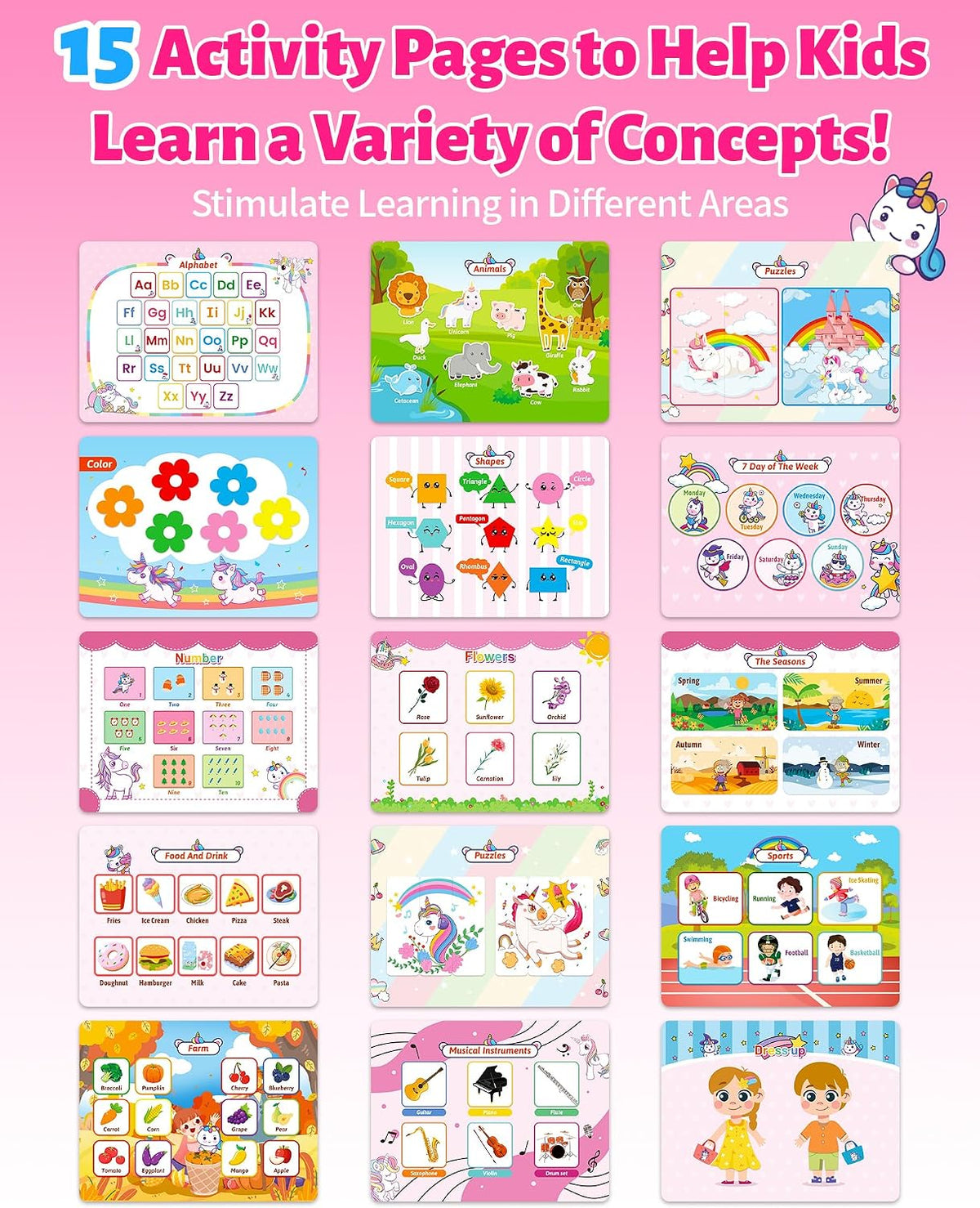 Benresive Busy Book for Toddlers 3-5 - Pink - image 4