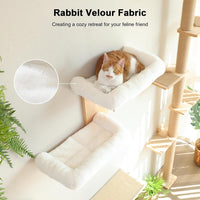 FUKUMARU Cat Wall Shelves, 2 Platform with Soft Cushion Perch – Essentials for Cats - White cushion - image 2