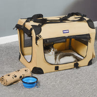 Portable Collapsible Dog Crate - Beige / 24.0"L x 17.0"W x 17.0"H - image 2