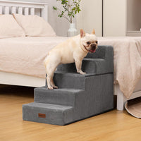 Dog Stairs for Small Dogs & Cats - Grey / 5-Step 22.6" H - image 3