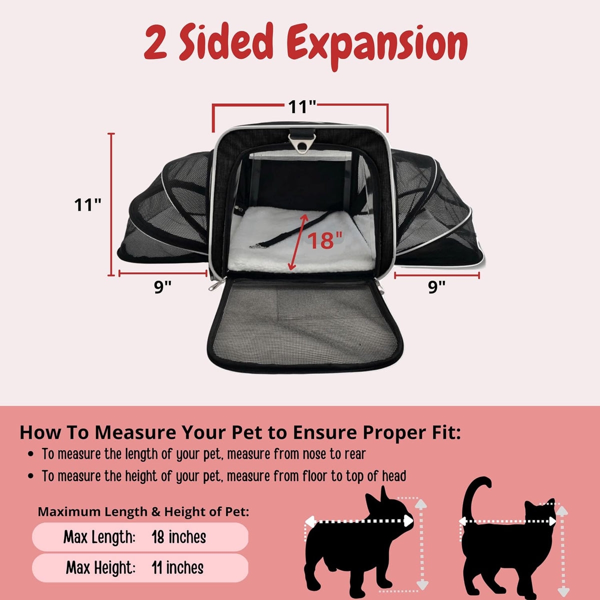 Airline Approved Expandable Premium Pet Carrier on Wheels - BLACK - image 4