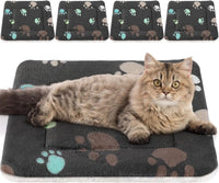 4 Pack Soft Pet Bed Mat Small Dog Crate Fleece – Essentials for Dogs - 21 x 14 Inches / Black