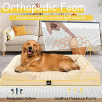 Orthopedic Dog Beds Medium Large Sized Dog, Dog Sofa Bed - Medium(28 * 23 * 6.5 In) / Beige - image 2