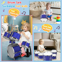 CHADRIGIVS kids drum set with bass drum pedal, cymbal, drumsticks and four-legged stool - view 8