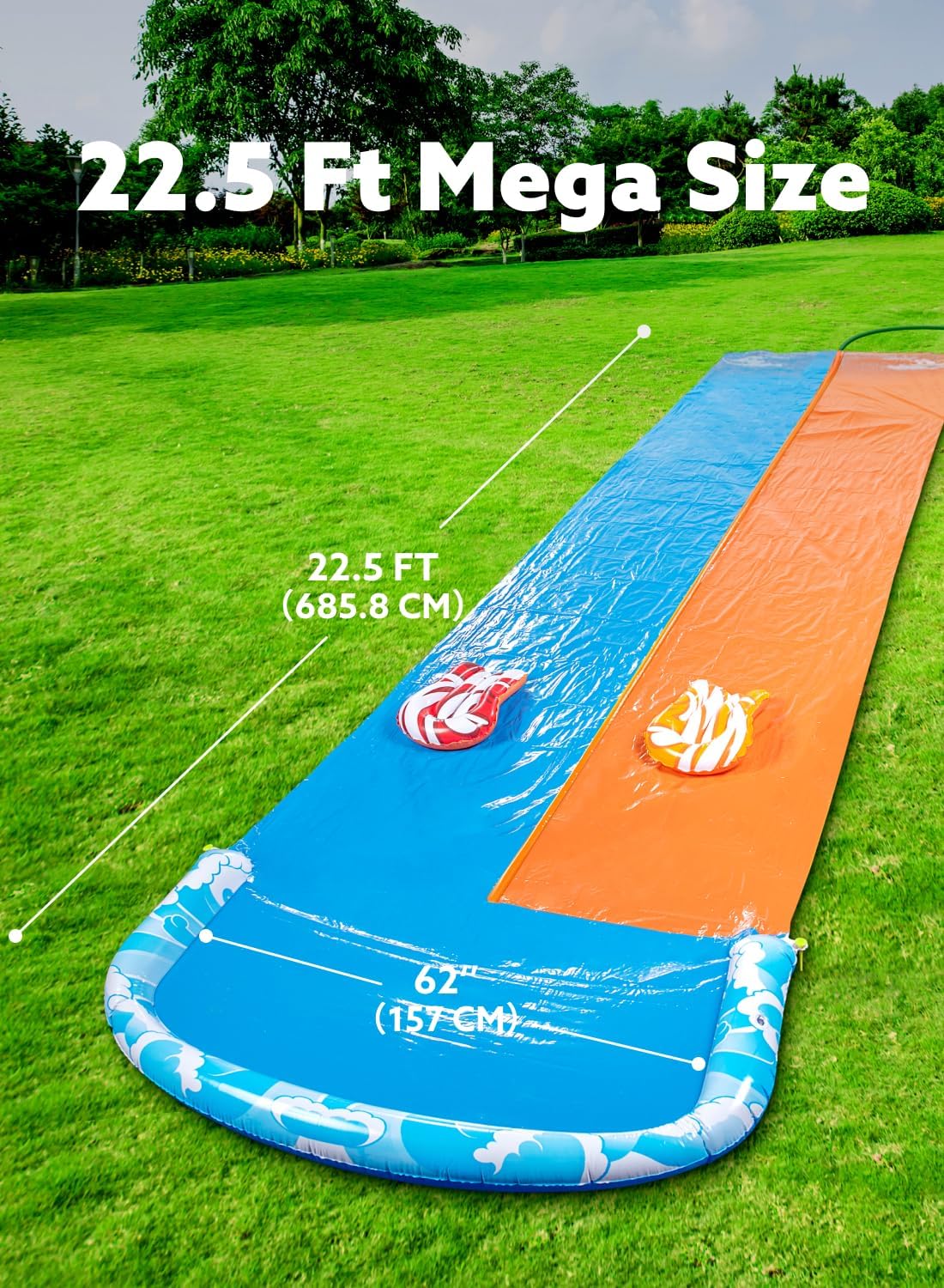 JOYIN 22.5ft Water Slides and 2 Bodyboards - Blue, Orange / 22.5FT - image 2