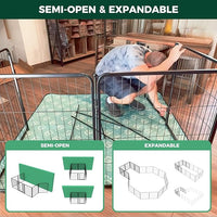 FXW Homeplus Unleashed Indoor Dog Playpen - Stress-Free and Safe Play, Heavy Duty 32 Inch 6 Wire Panels Dog Pen for Small and Medium Dogs, Black│Patented