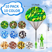 Ynybusi 10 pack parachute toys for kids with colorful patterned nylon canopies - view 8
