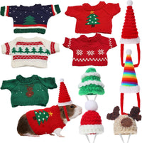 Clysee 10-piece guinea pig clothes set with flannel vests and knitted mini hats - view 2