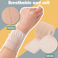 4 Rolls Elastic Tape Adhesive Elastic Tape Self Adhesive Bandage Wrap Flexible Stretch Bandages for Sports Ankle, Knee and Wrist Sprains Animal Pets, 2 Inch x 5 Yard