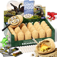 24 Dinosaur Eggs Dig Kit Toys for Kids - 24 Dinosaur Eggs