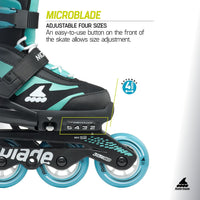 Rollerblade Microblade adjustable kids inline skate in black and red - view 5