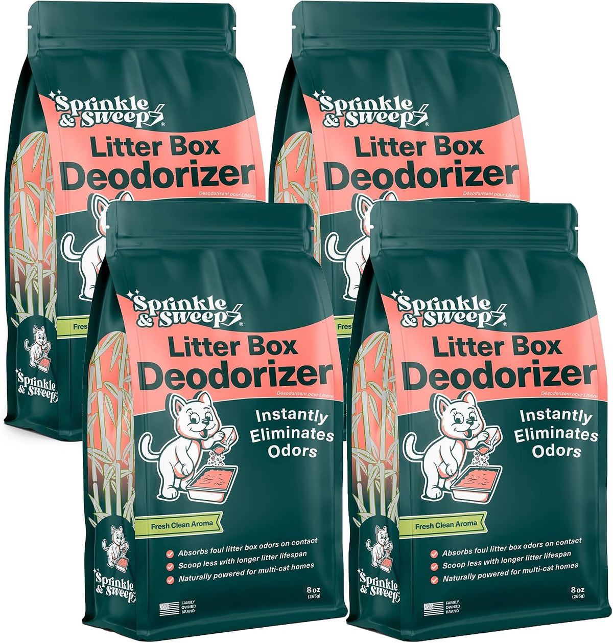 Sprinkle & Sweep: Litter Box Deodorizer - 4 Bags