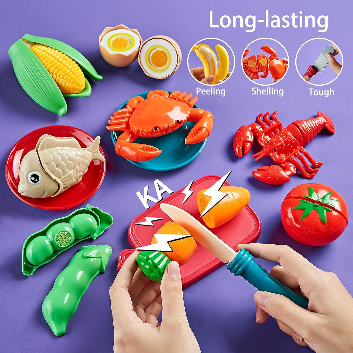 LAUGIGLE Pretend Play Food for Kids Kitchen - Bright Colors / 9.5 x 7 x 6 in - image 4