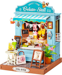 Rolife Tipsy Cat Bar DIY miniature kit, layered mini bar scene for a bookshelf - view 3