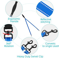 Two Point Control Dog Leash, No Tangle Training Walking Leashes – Essentials for Dogs - Blue - image 3