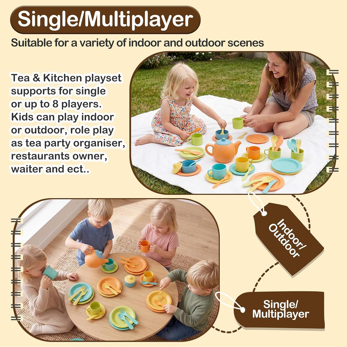 Buyger Kids Kitchen Accessories and Tea Set Play Dishes for Kids - Kitchen Toy - image 4