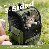 Lekereise Dog Carrier Backpack for Small Medium Dogs Cats up to 18 lbs - Green / M-Mesh Window - image 2