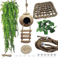 Leopard Gecko Coconut Hut with Ladder - 【Style B】