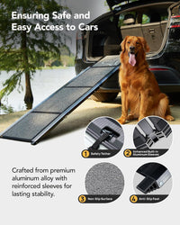 Dog Ramp for Cars, 71" L × 17.2" W, Extra-Long Foldable – Essentials for Dogs - 63" L x 17.2" W with Dog Pattern Upgraded - image 4