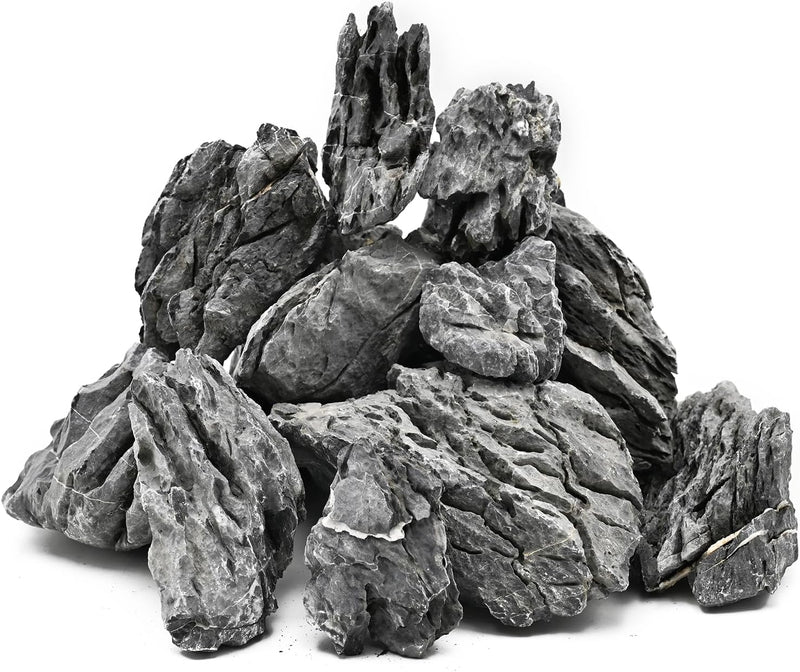 KINGRUI Natural Seiryu Rock Stone 11lb Dragon Stone for Aquarium - 20lb(3-7inch)