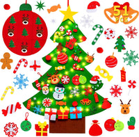 Max Fun DIY felt Christmas tree for toddlers with 40 felt ornaments and tic-tac-toe game
