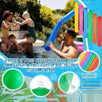 Sosation six inflatable pool noodles in red, yellow, blue, orange, green and pink - view 3