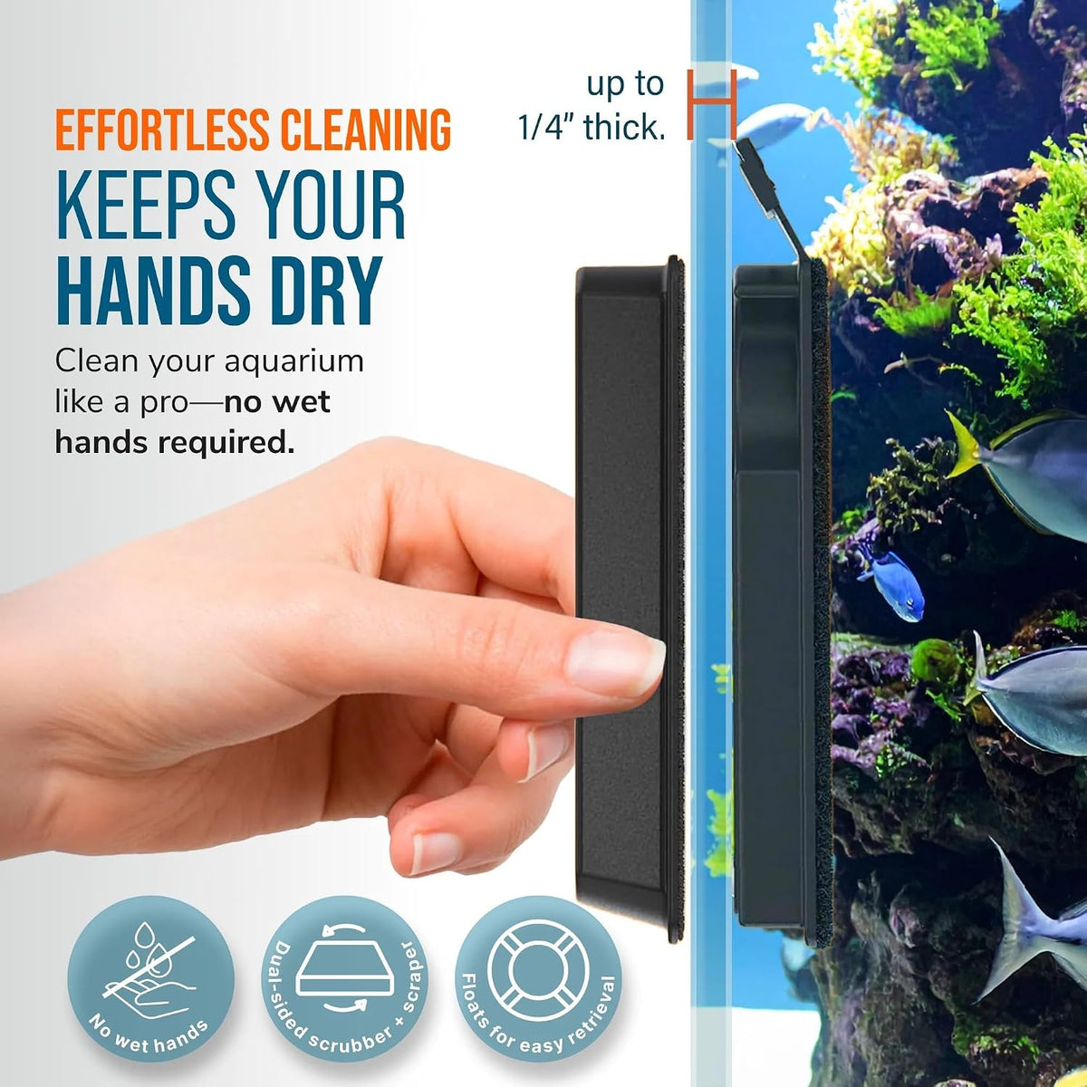 FLIPPER Float Standard Magnetic Aquarium Cleaner - Standard – 1/4" to 1/2" - image 4