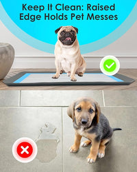 TidyFriend Puppy Pad Holder Tray Fits for 11.5” x 17” Wee Wee Pee Pads - Stable Grip, Raised Edges, Quick-Wipe Silicone Surface Dog Potty Tray Holder for Indoor Flooring Protection (Grey)