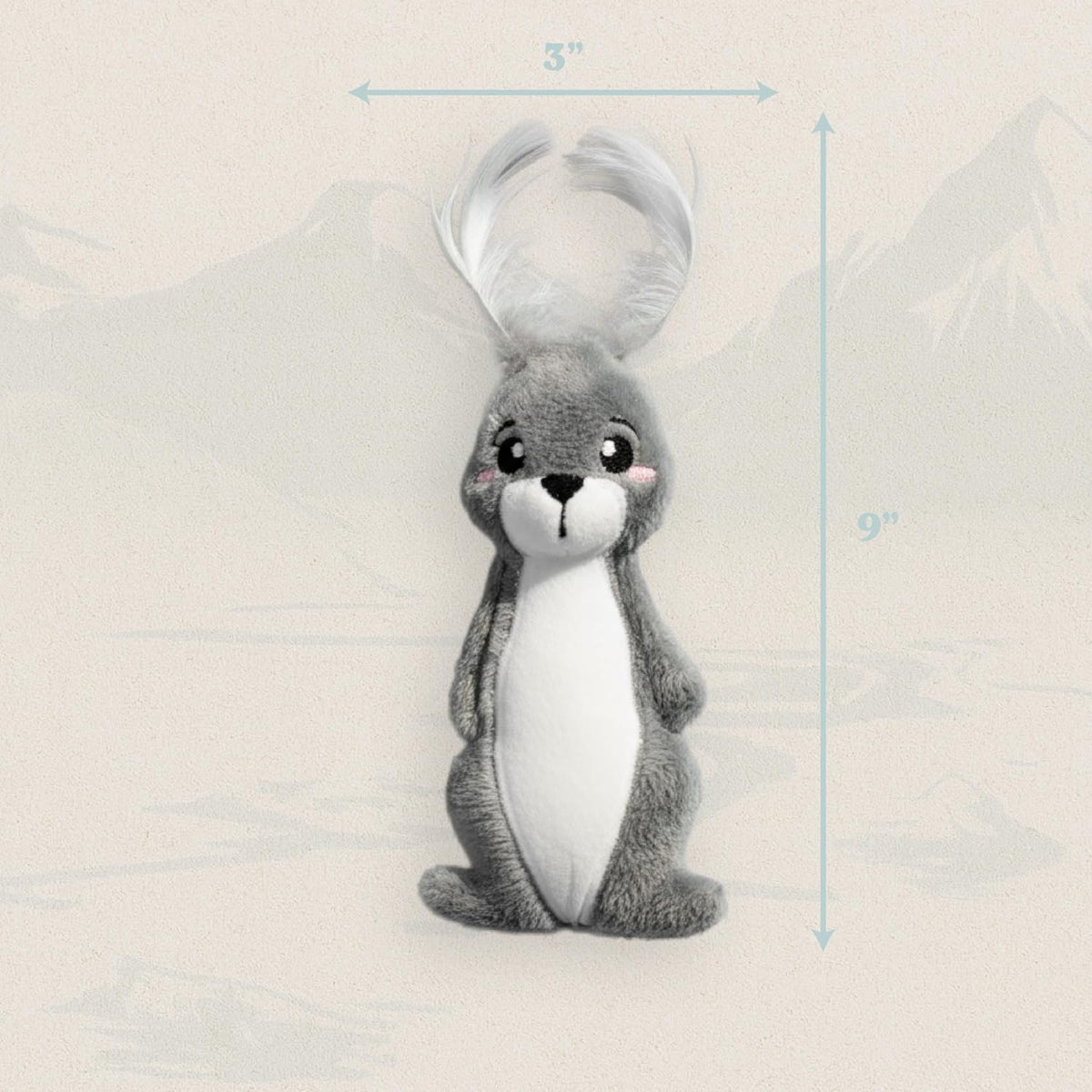 Premium Plush Cat Toy, Whale Cat Toy, Eco Friendly, Catnip - Artie the Arctic Hare - image 4