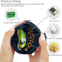 Dog Treat Pouch for Pet Walking and Training with Clicker Poop Bags Small Fanny Zipper Pack Holder for Puppy Snack Dispenser Kit for Leash and Outdoor Use (Blue)